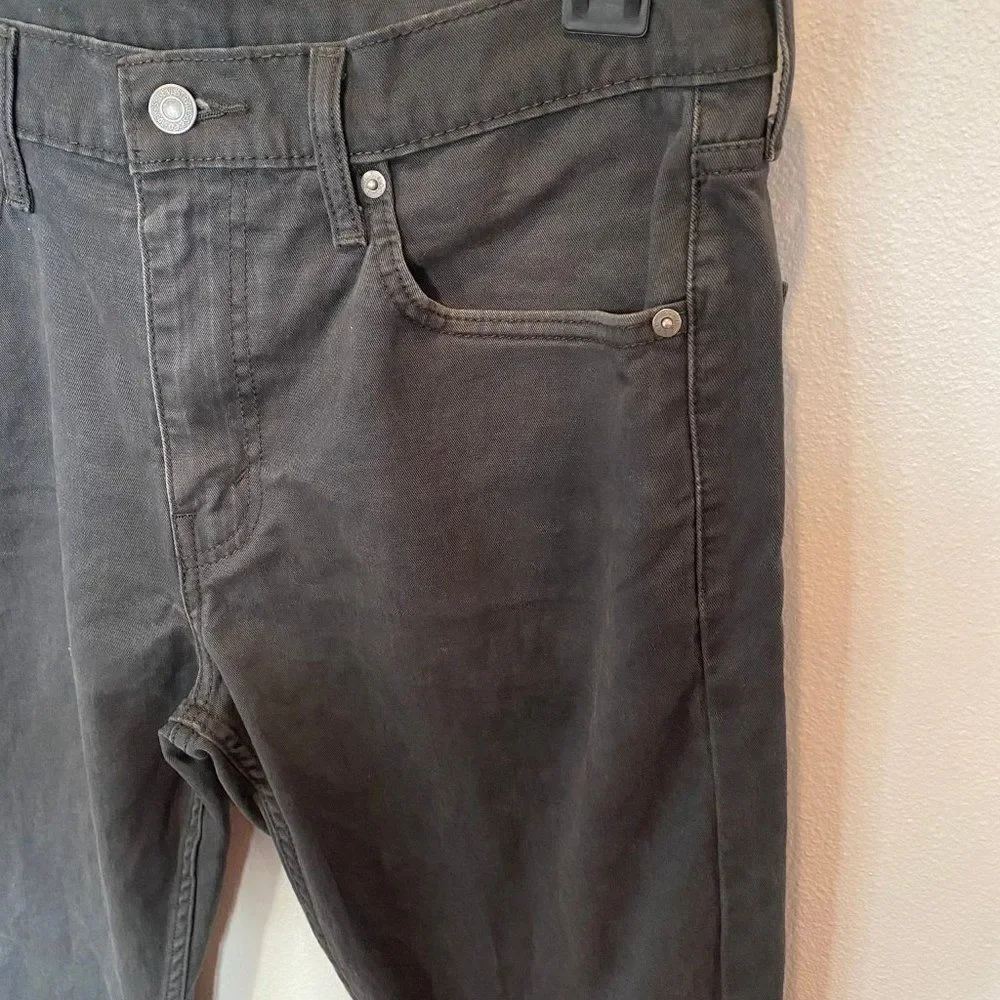 Levi's Classic 502 33x29 Graphite Gray Faded Black Taper Fit White Tab Pants